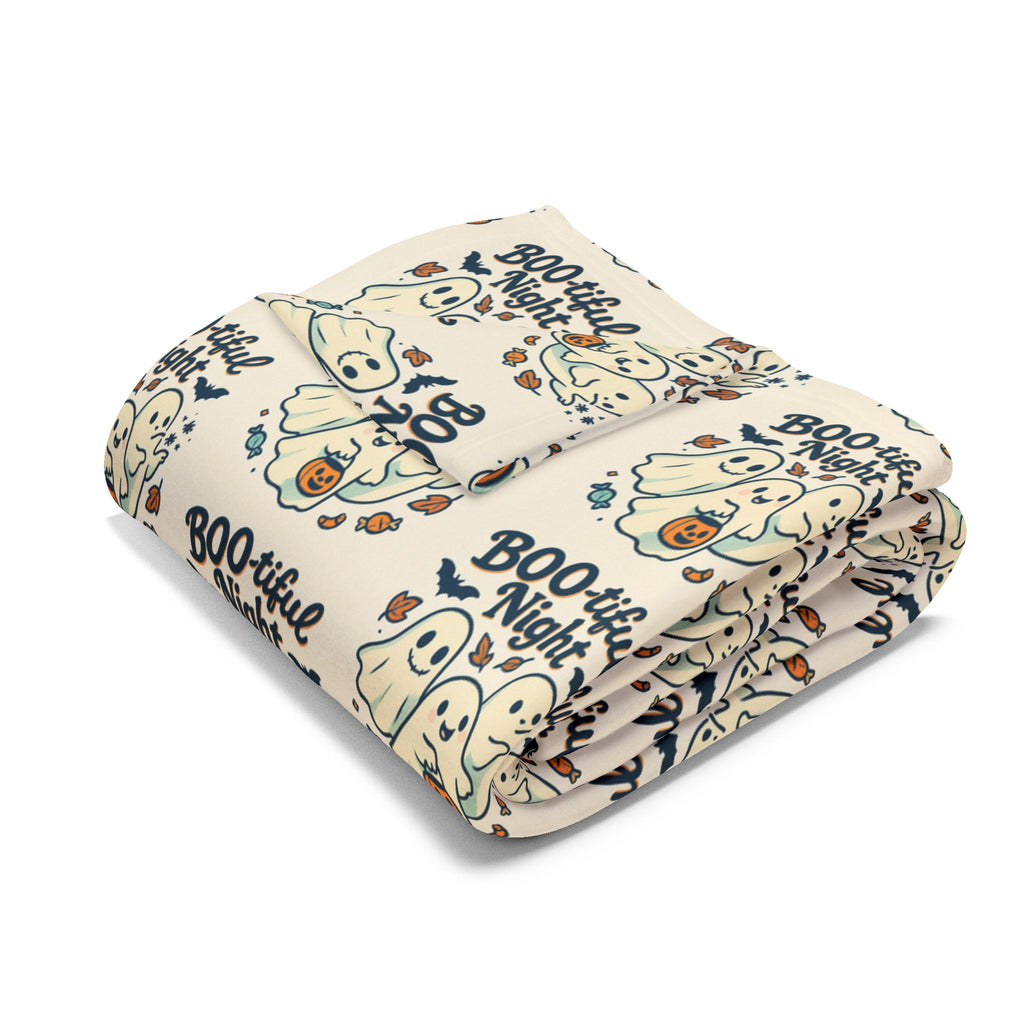 Boo-tiful Night Arctic Fleece Blanket, Cozy Home Decor, Halloween Gift, Snuggly Throw, Bed and Couch Blanket