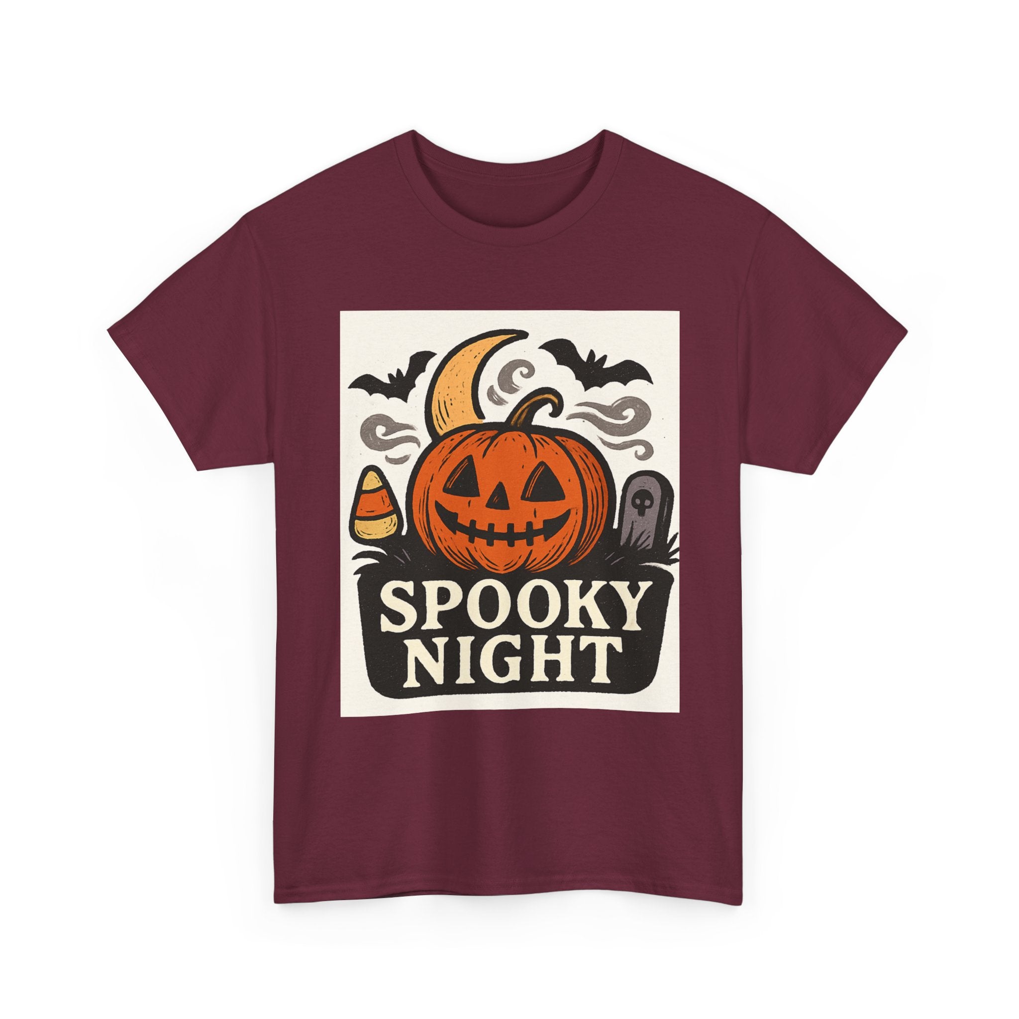 Halloween Spooky Night Tee, Unisex Halloween Shirt, Fall Festivity Apparel, Trick-or-Treat Outfit, Pumpkin Graphic Tee