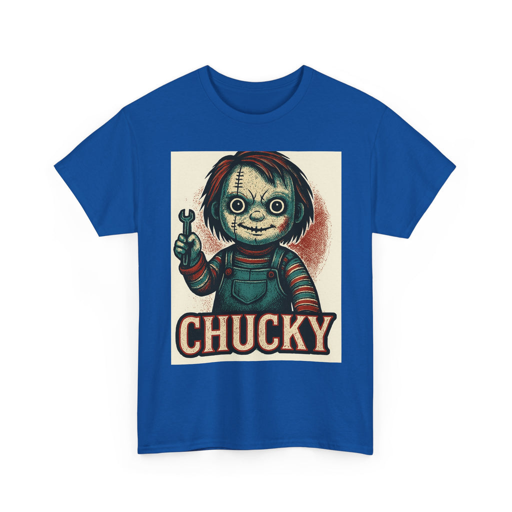Chucky Horror Tee, Unisex T-Shirt, Retro Halloween Fashion, Horror Movie Merch, Gift for Chucky Fans, Spooky Graphic Tee