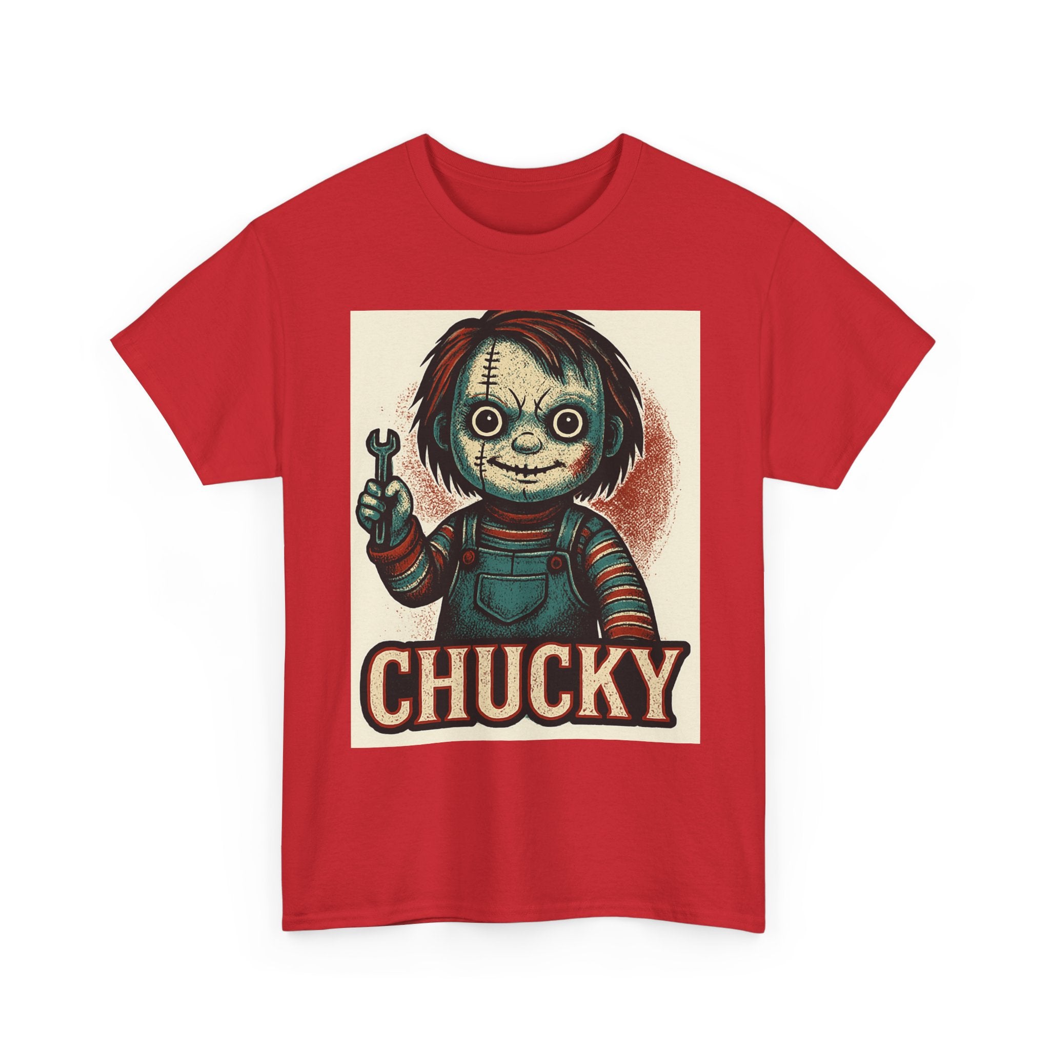 Chucky Horror Tee, Unisex T-Shirt, Retro Halloween Fashion, Horror Movie Merch, Gift for Chucky Fans, Spooky Graphic Tee
