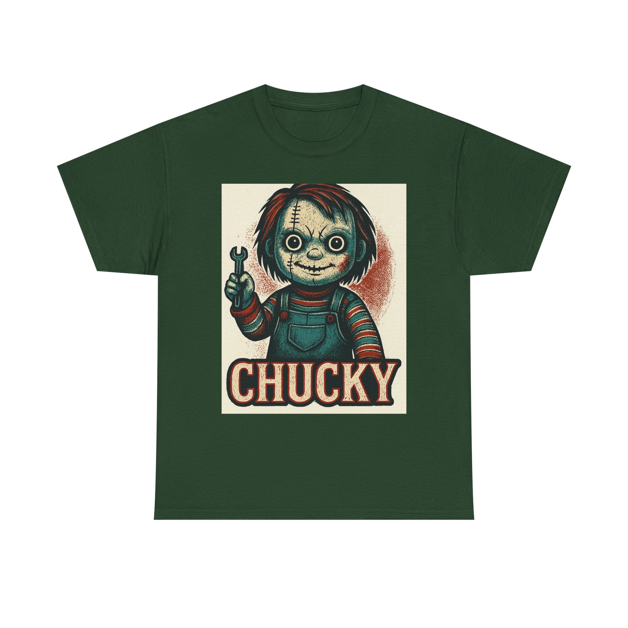 Chucky Horror Tee, Unisex T-Shirt, Retro Halloween Fashion, Horror Movie Merch, Gift for Chucky Fans, Spooky Graphic Tee