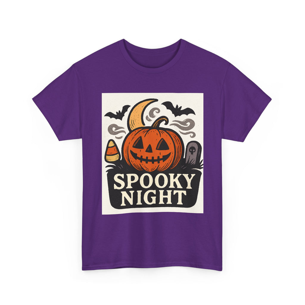 Halloween Spooky Night Tee, Unisex Halloween Shirt, Fall Festivity Apparel, Trick-or-Treat Outfit, Pumpkin Graphic Tee
