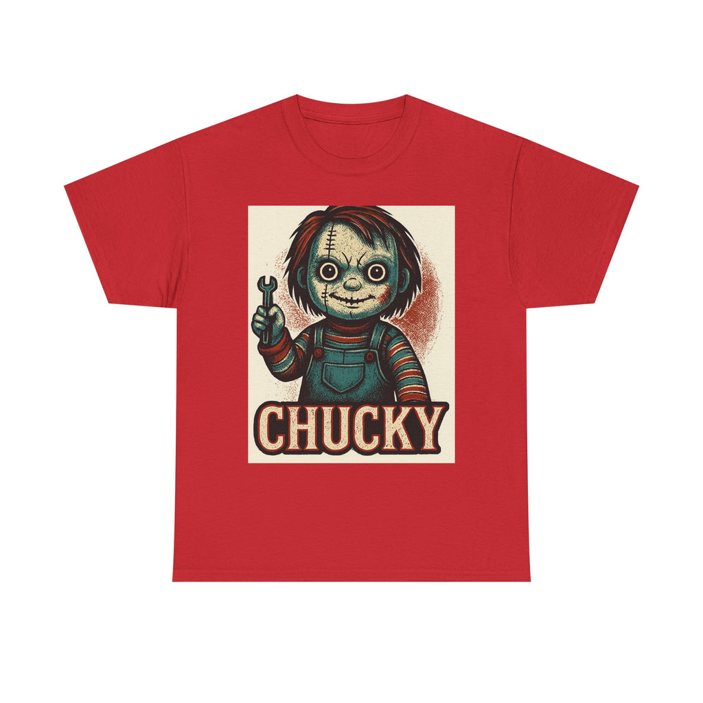 Chucky Horror Tee, Unisex T-Shirt, Retro Halloween Fashion, Horror Movie Merch, Gift for Chucky Fans, Spooky Graphic Tee