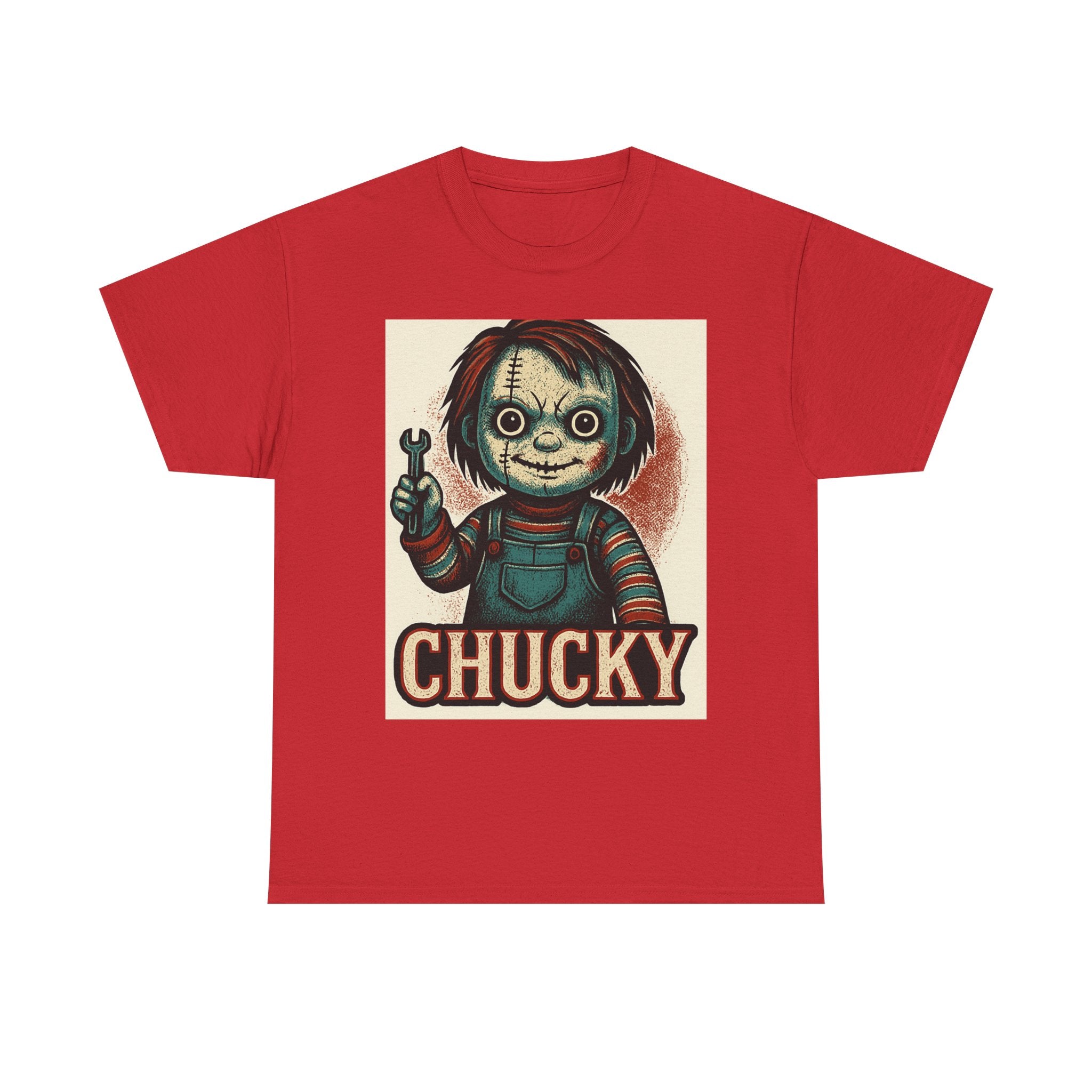 Chucky Horror Tee, Unisex T-Shirt, Retro Halloween Fashion, Horror Movie Merch, Gift for Chucky Fans, Spooky Graphic Tee