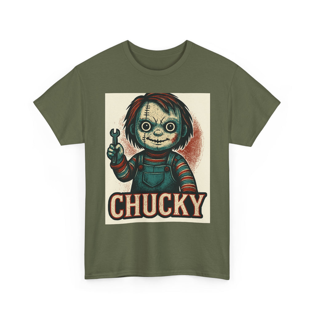Chucky Horror Tee, Unisex T-Shirt, Retro Halloween Fashion, Horror Movie Merch, Gift for Chucky Fans, Spooky Graphic Tee