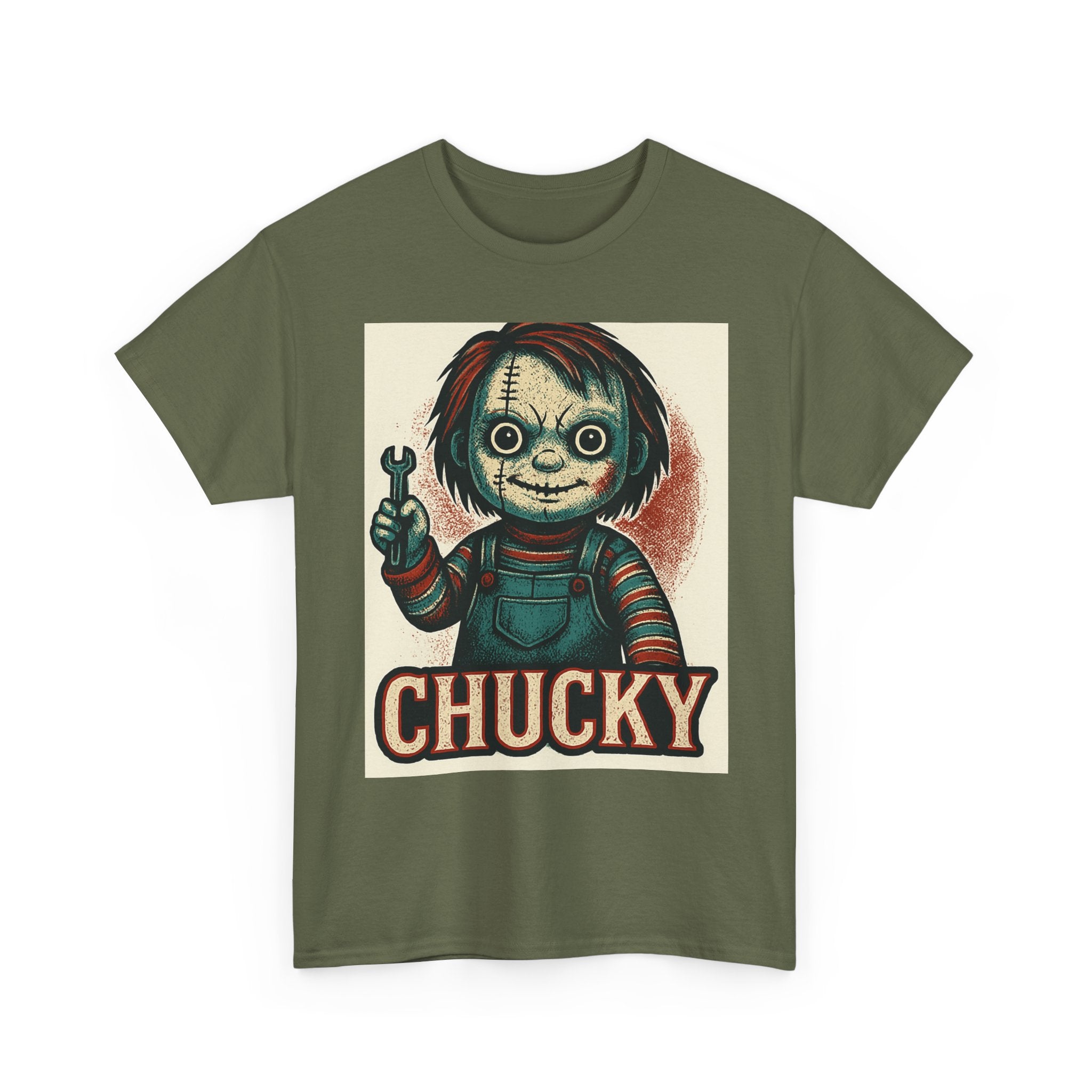 Chucky Horror Tee, Unisex T-Shirt, Retro Halloween Fashion, Horror Movie Merch, Gift for Chucky Fans, Spooky Graphic Tee