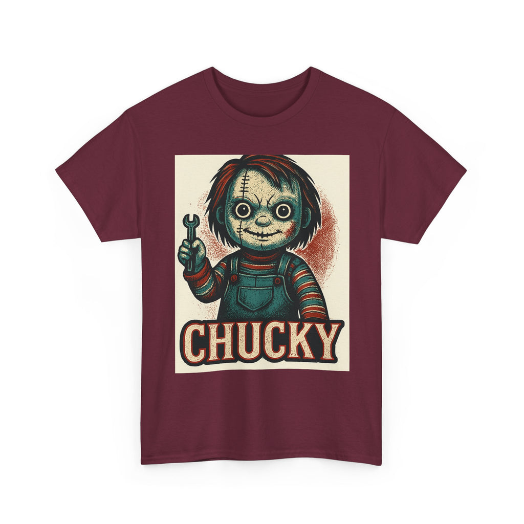 Chucky Horror Tee, Unisex T-Shirt, Retro Halloween Fashion, Horror Movie Merch, Gift for Chucky Fans, Spooky Graphic Tee
