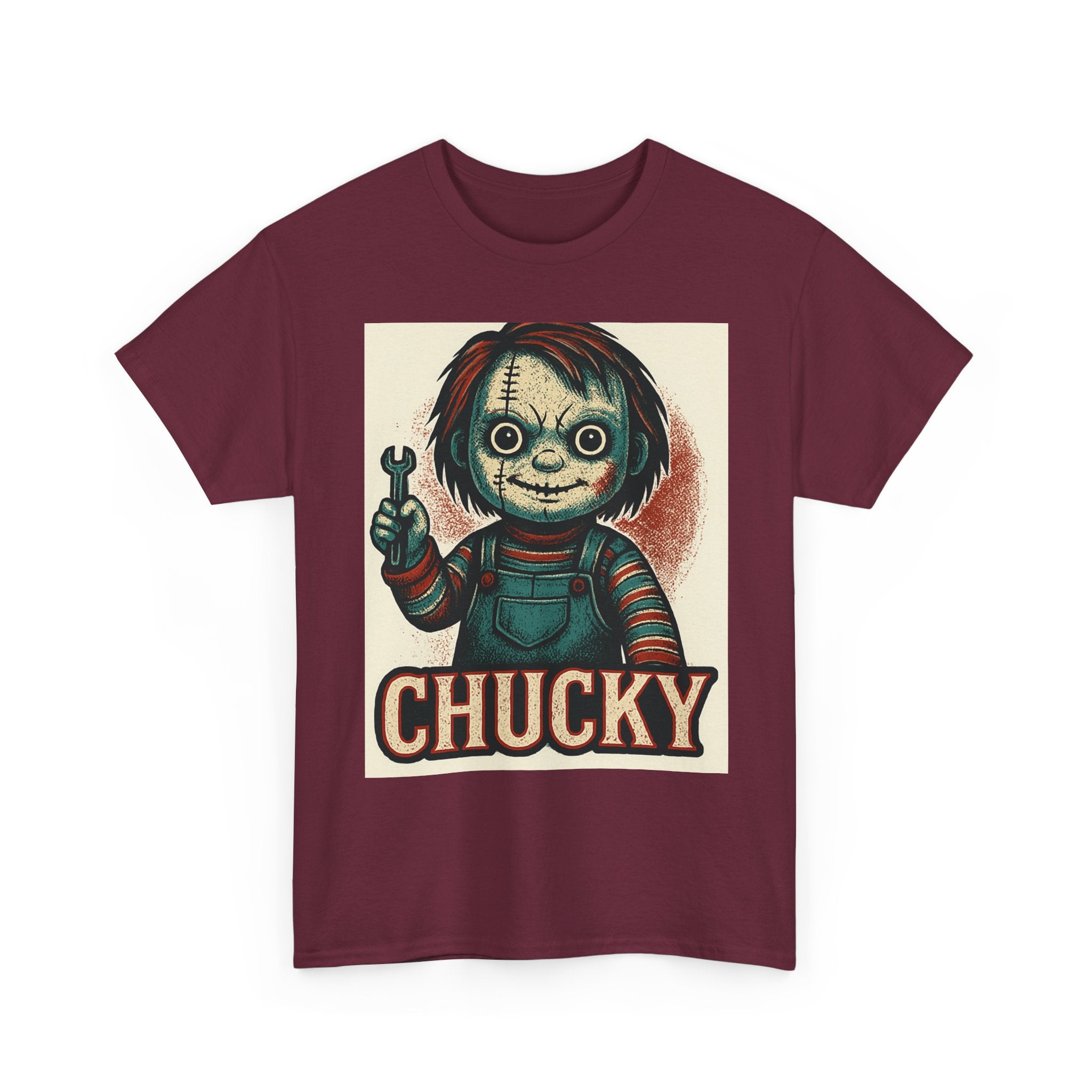 Chucky Horror Tee, Unisex T-Shirt, Retro Halloween Fashion, Horror Movie Merch, Gift for Chucky Fans, Spooky Graphic Tee