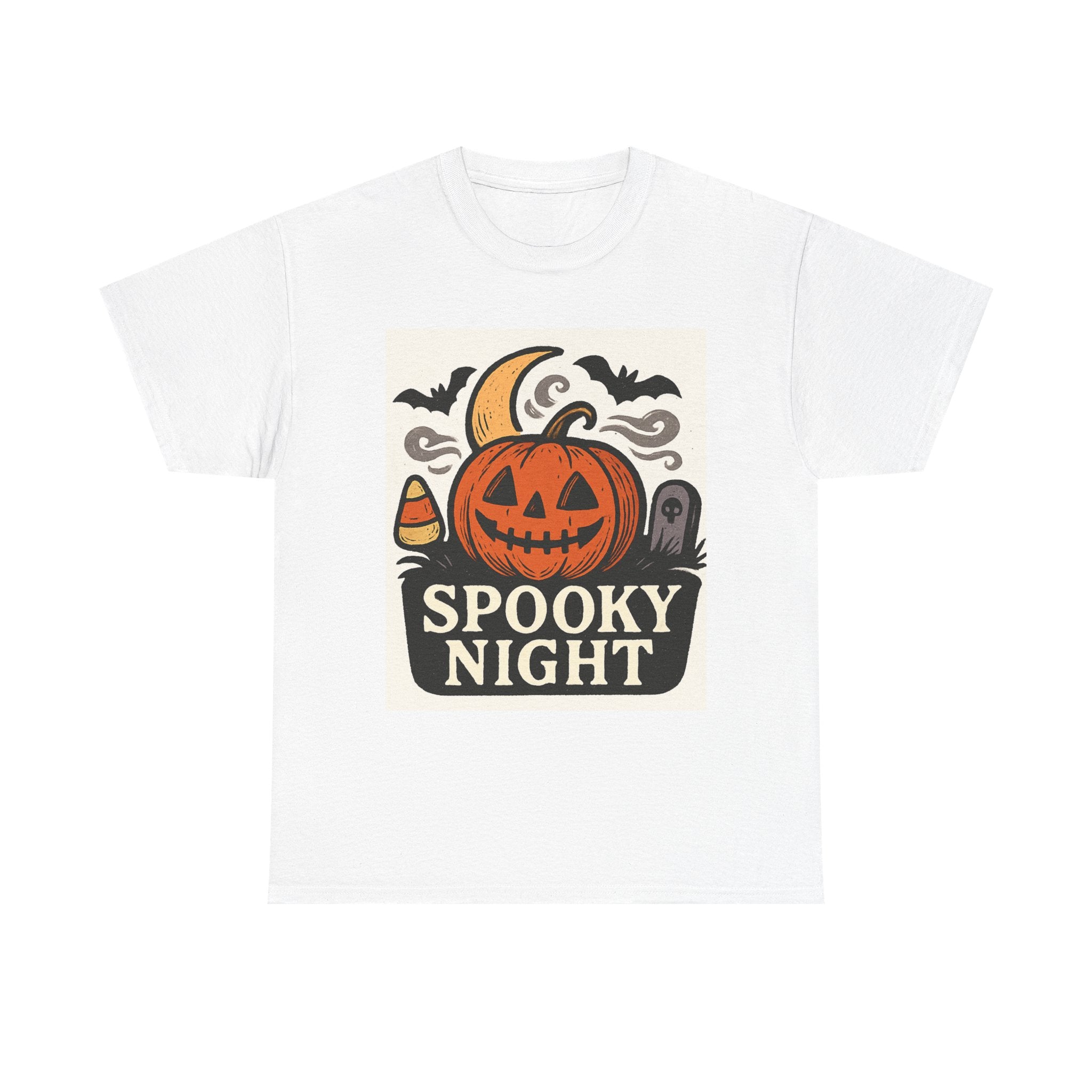 Halloween Spooky Night Tee, Unisex Halloween Shirt, Fall Festivity Apparel, Trick-or-Treat Outfit, Pumpkin Graphic Tee