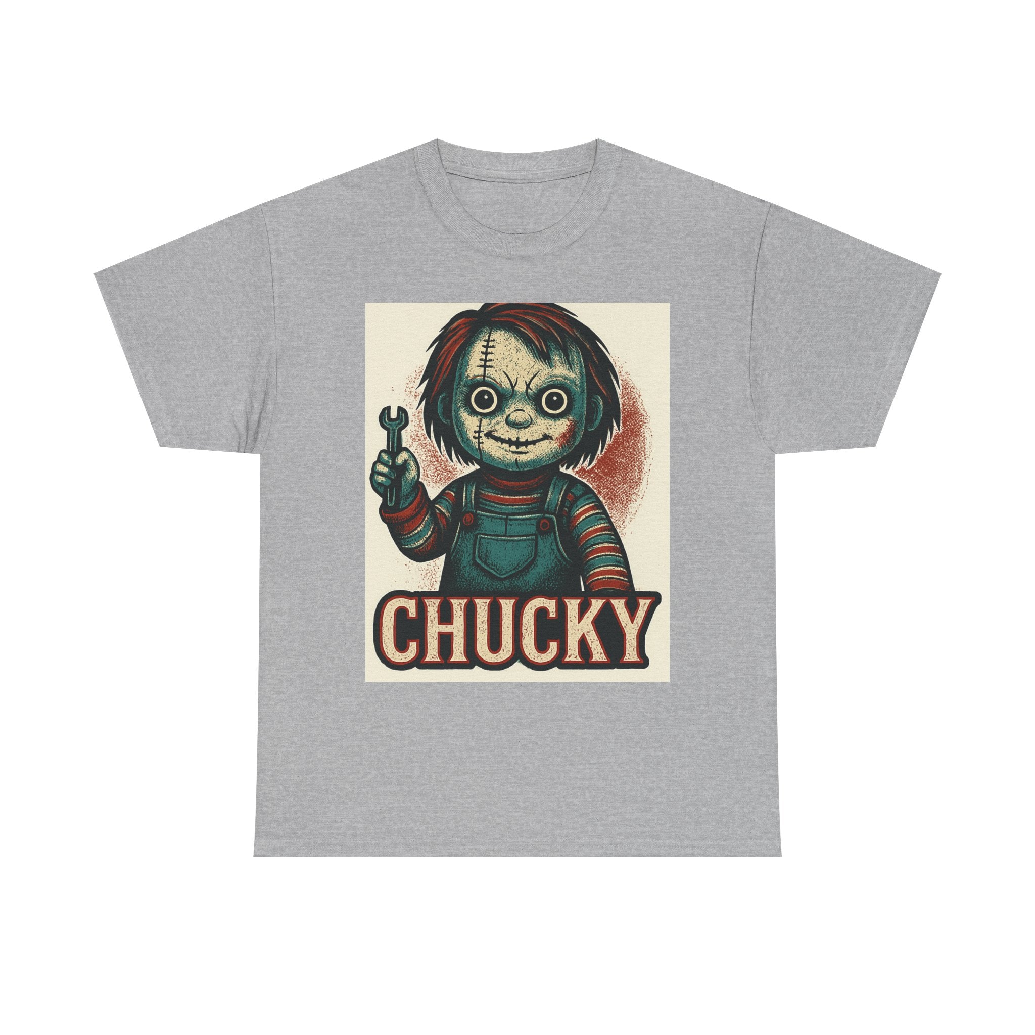 Chucky Horror Tee, Unisex T-Shirt, Retro Halloween Fashion, Horror Movie Merch, Gift for Chucky Fans, Spooky Graphic Tee