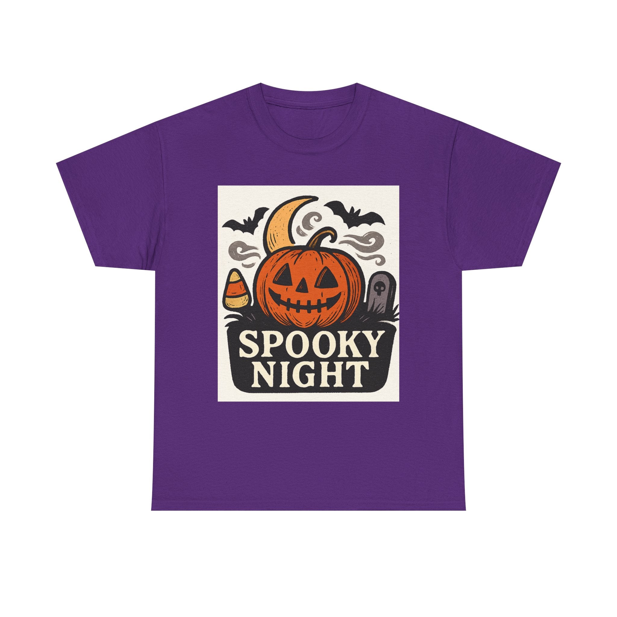 Halloween Spooky Night Tee, Unisex Halloween Shirt, Fall Festivity Apparel, Trick-or-Treat Outfit, Pumpkin Graphic Tee