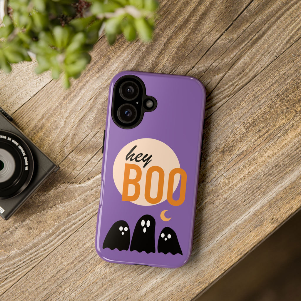Halloween Phone Case, Spooky Mobile Cover for Fall, Cute Ghost Design, Hey Boo Protective Case, Gift for Halloween Lovers
