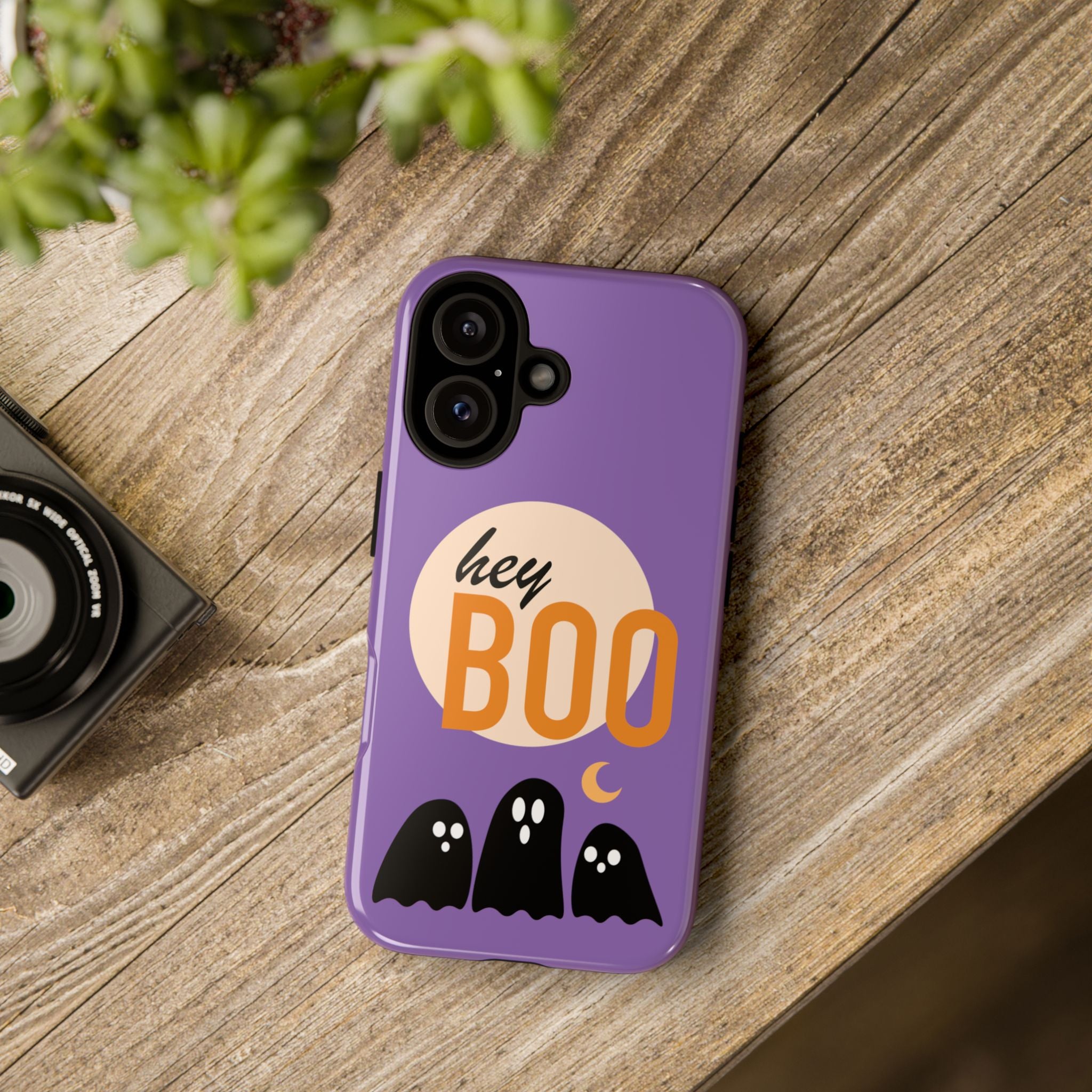 Halloween Phone Case, Spooky Mobile Cover for Fall, Cute Ghost Design, Hey Boo Protective Case, Gift for Halloween Lovers