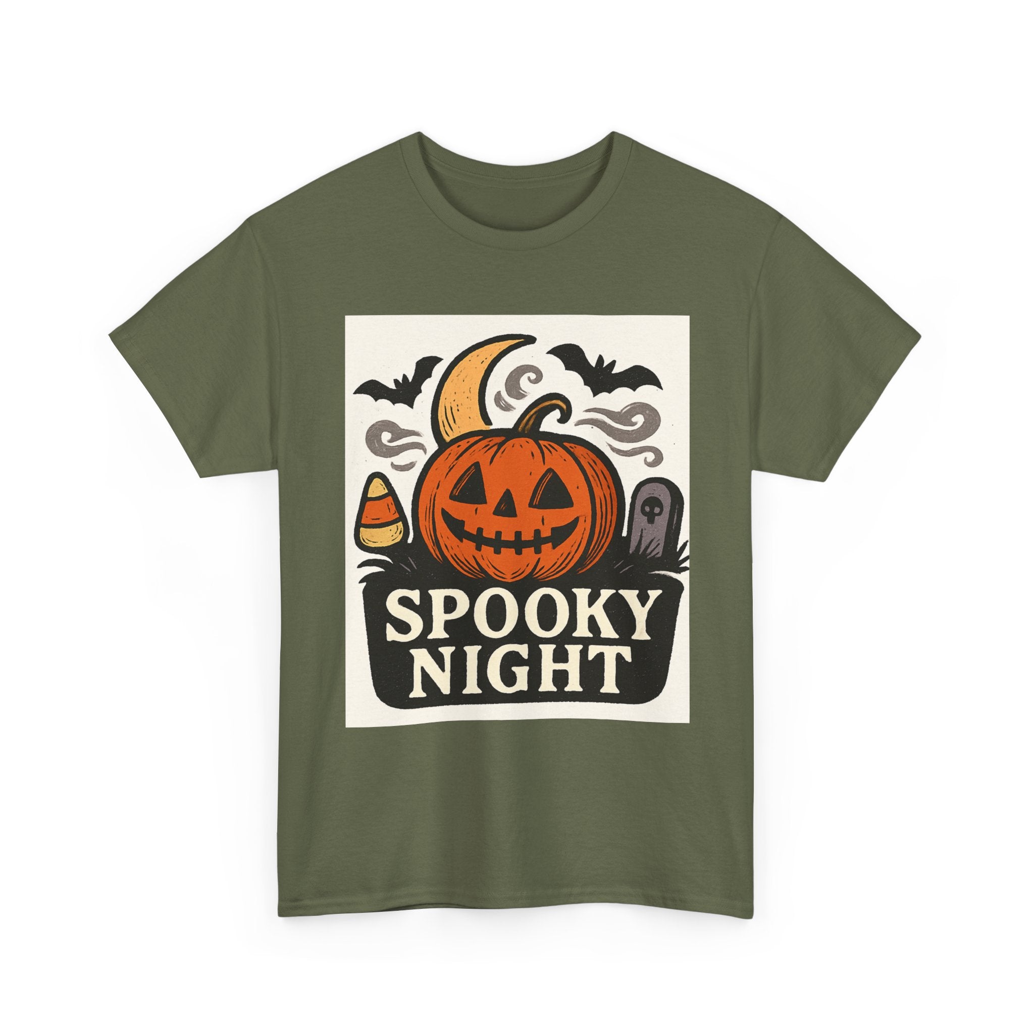 Halloween Spooky Night Tee, Unisex Halloween Shirt, Fall Festivity Apparel, Trick-or-Treat Outfit, Pumpkin Graphic Tee