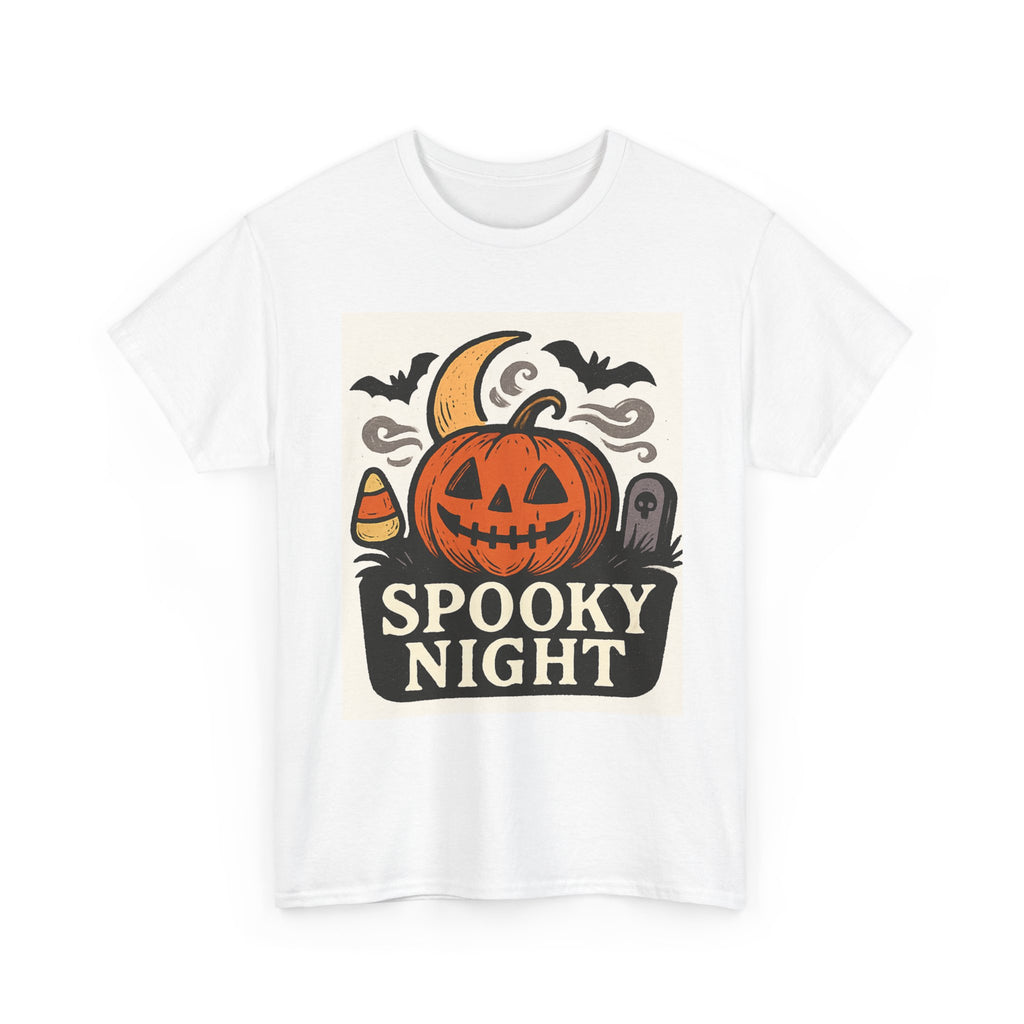 Halloween Spooky Night Tee, Unisex Halloween Shirt, Fall Festivity Apparel, Trick-or-Treat Outfit, Pumpkin Graphic Tee