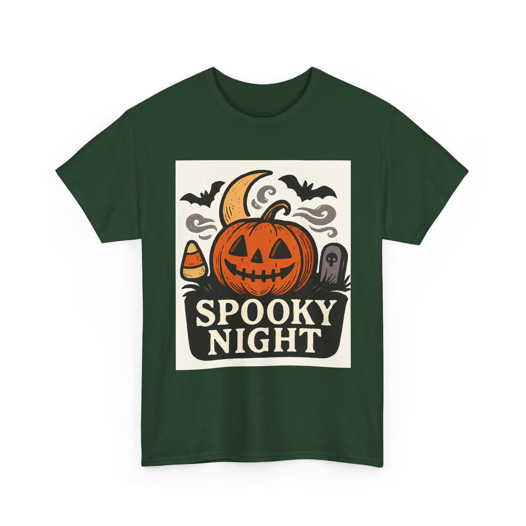 Halloween Spooky Night Tee, Unisex Halloween Shirt, Fall Festivity Apparel, Trick-or-Treat Outfit, Pumpkin Graphic Tee