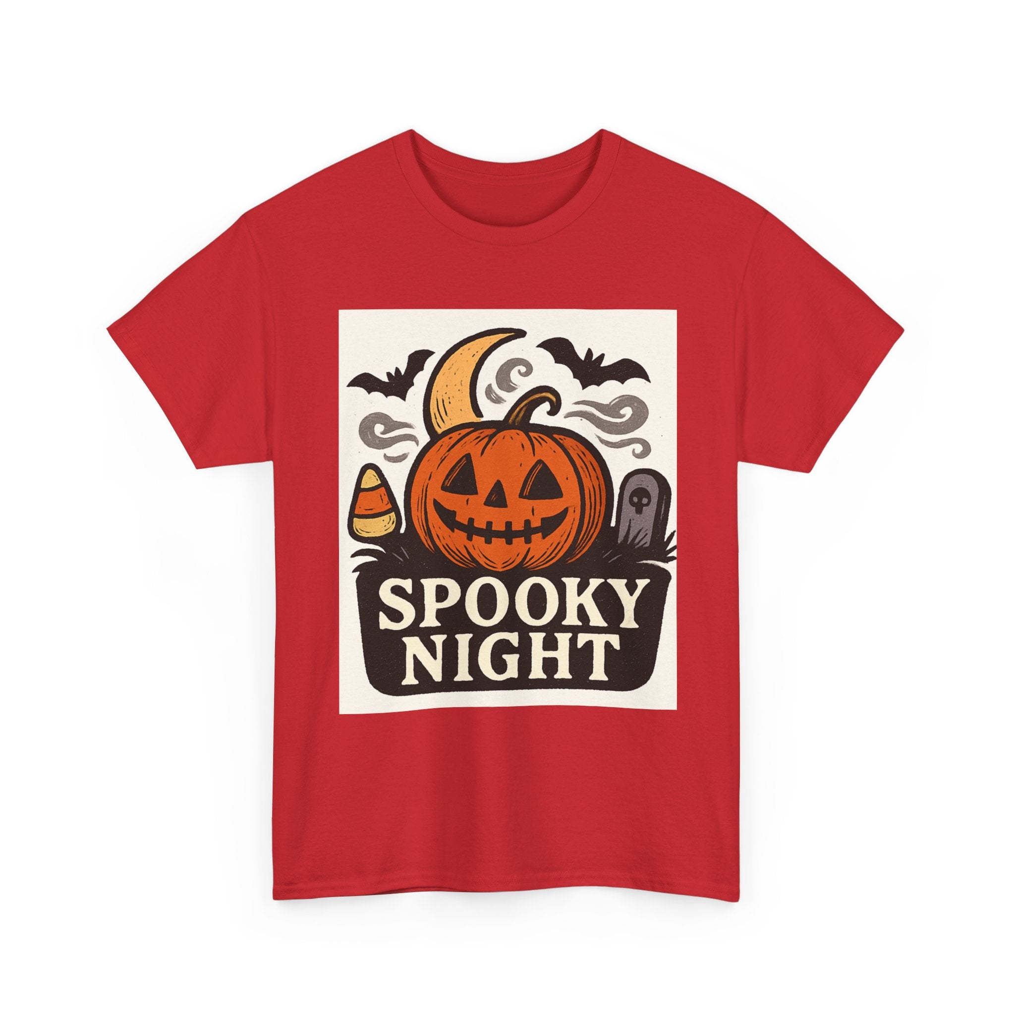 Halloween Spooky Night Tee, Unisex Halloween Shirt, Fall Festivity Apparel, Trick-or-Treat Outfit, Pumpkin Graphic Tee