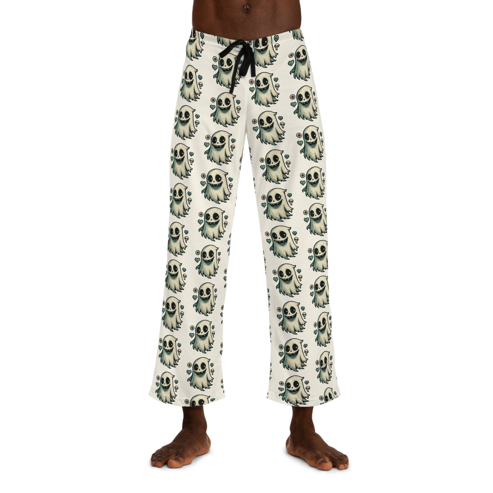 Ghostly Whimsy Men's Pajama Pants - Cozy, Fun Sleepwear for Halloween, Ghost Lovers, Home, Sleep, Lounge