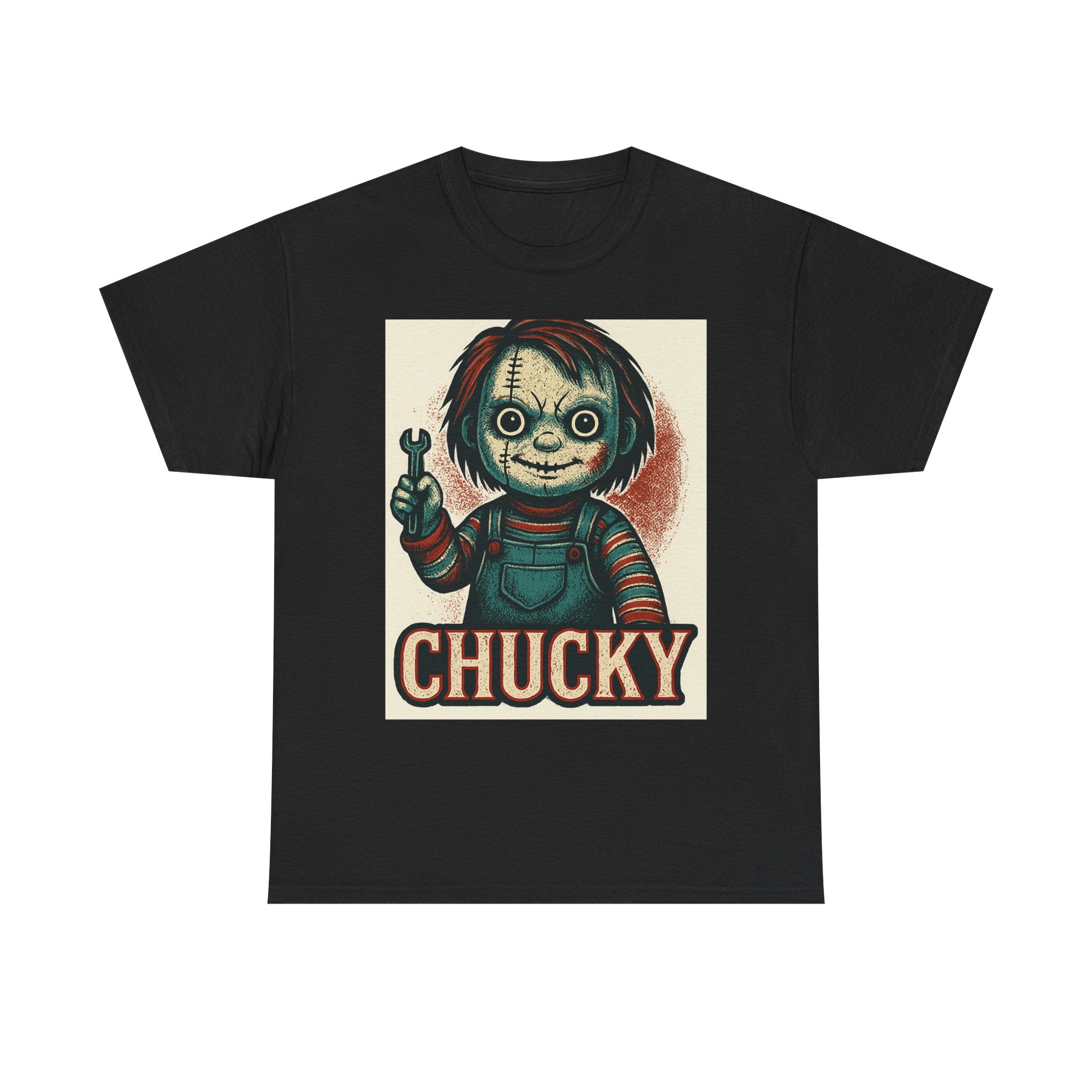Chucky Horror Tee, Unisex T-Shirt, Retro Halloween Fashion, Horror Movie Merch, Gift for Chucky Fans, Spooky Graphic Tee