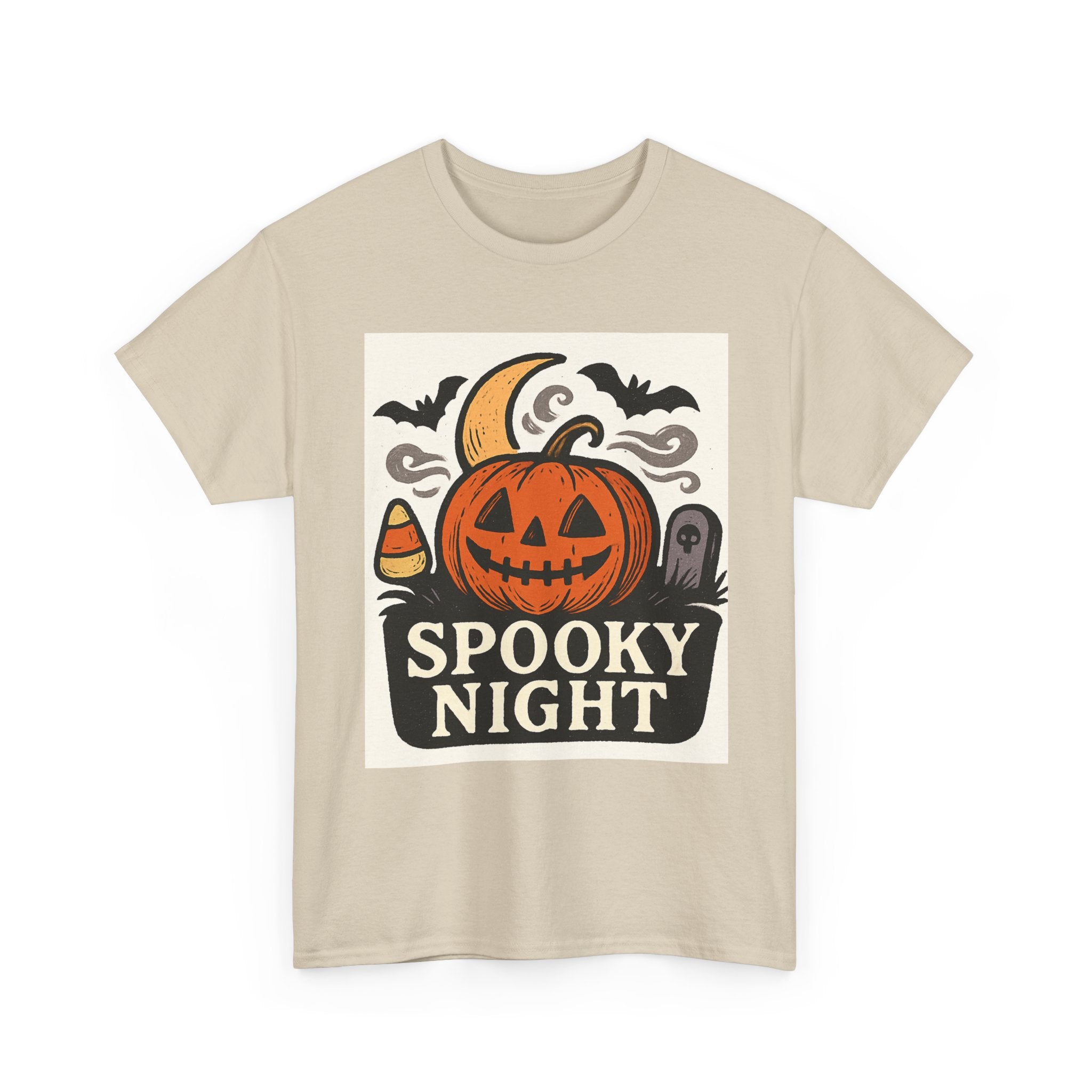 Halloween Spooky Night Tee, Unisex Halloween Shirt, Fall Festivity Apparel, Trick-or-Treat Outfit, Pumpkin Graphic Tee