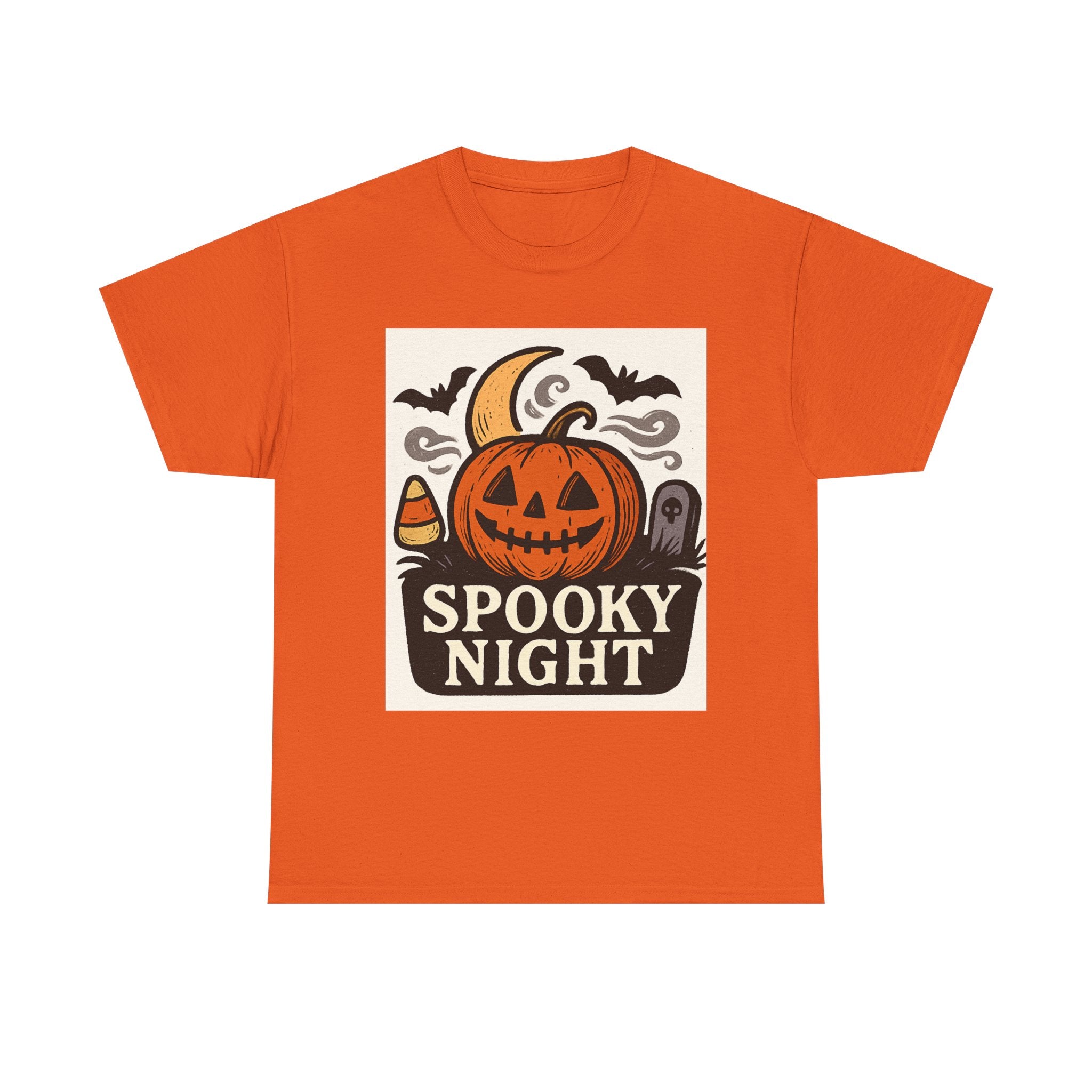 Halloween Spooky Night Tee, Unisex Halloween Shirt, Fall Festivity Apparel, Trick-or-Treat Outfit, Pumpkin Graphic Tee