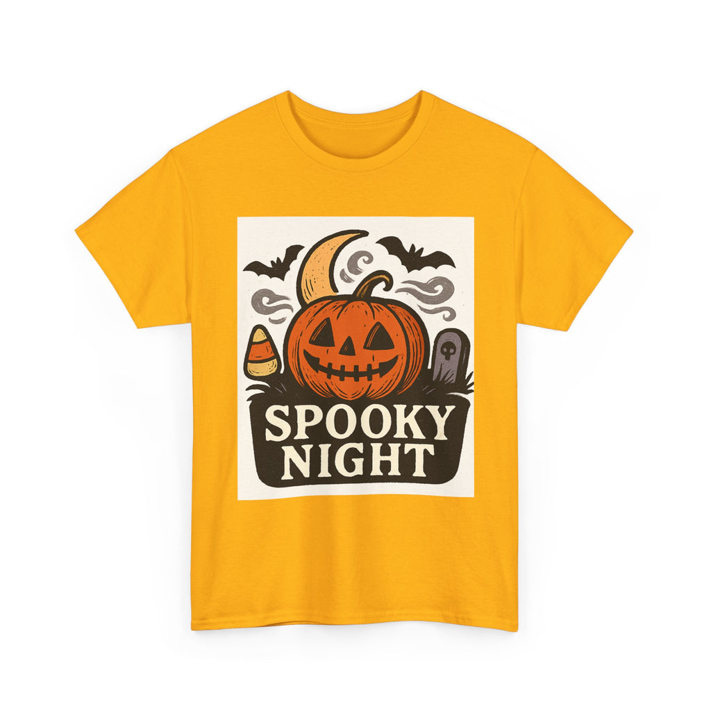 Halloween Spooky Night Tee, Unisex Halloween Shirt, Fall Festivity Apparel, Trick-or-Treat Outfit, Pumpkin Graphic Tee