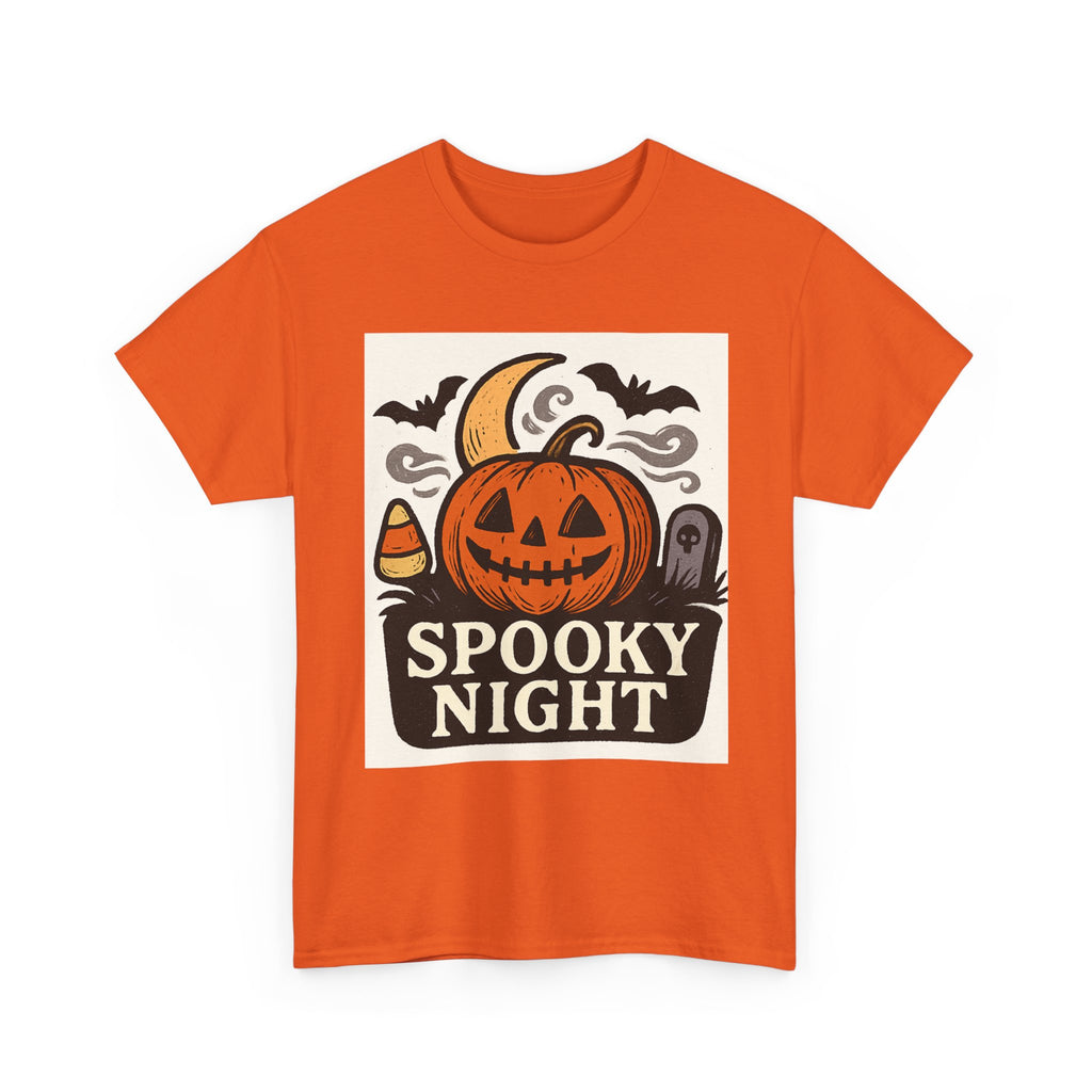 Halloween Spooky Night Tee, Unisex Halloween Shirt, Fall Festivity Apparel, Trick-or-Treat Outfit, Pumpkin Graphic Tee