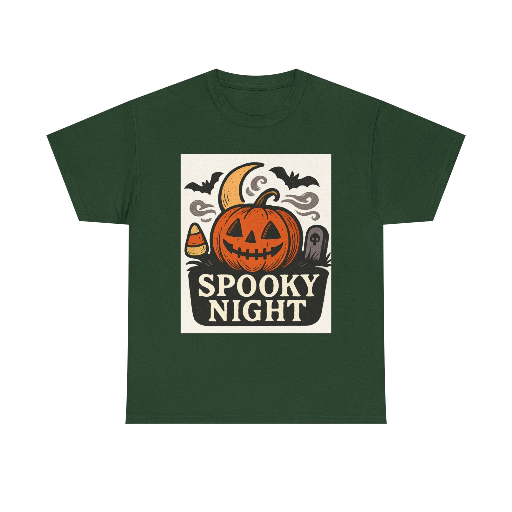 Halloween Spooky Night Tee, Unisex Halloween Shirt, Fall Festivity Apparel, Trick-or-Treat Outfit, Pumpkin Graphic Tee