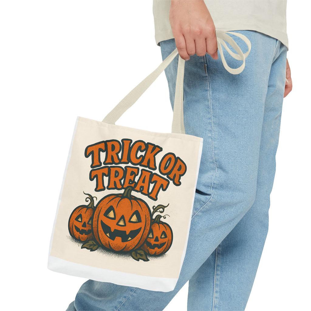 Halloween Tote Bag, Trick or Treat Canvas, Pumpkin Shopper, Fall Festival Accessory, Spooky Season Carry-All