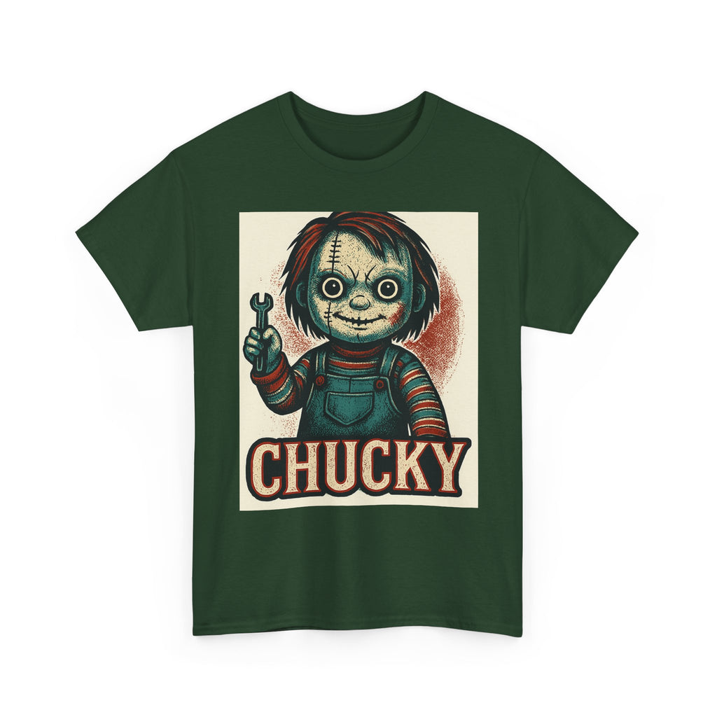 Chucky Horror Tee, Unisex T-Shirt, Retro Halloween Fashion, Horror Movie Merch, Gift for Chucky Fans, Spooky Graphic Tee