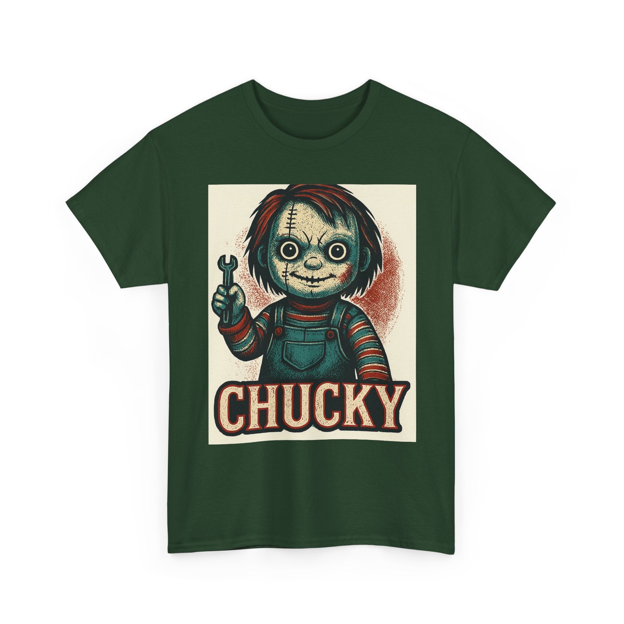 Chucky Horror Tee, Unisex T-Shirt, Retro Halloween Fashion, Horror Movie Merch, Gift for Chucky Fans, Spooky Graphic Tee