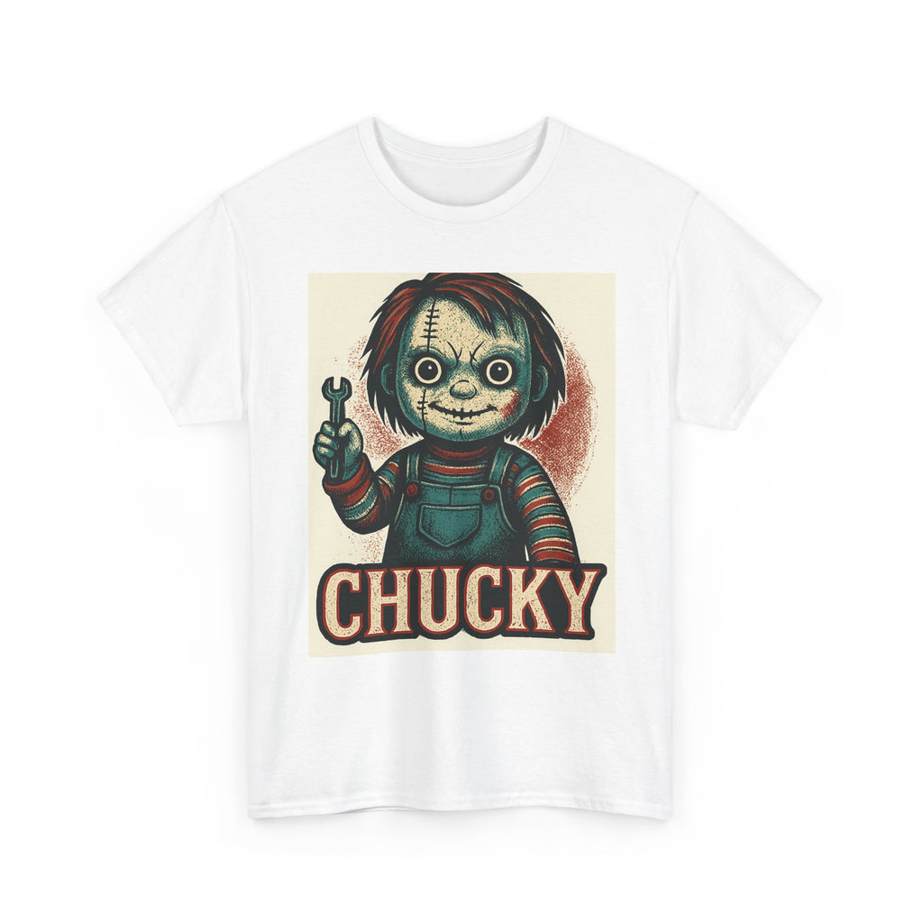 Chucky Horror Tee, Unisex T-Shirt, Retro Halloween Fashion, Horror Movie Merch, Gift for Chucky Fans, Spooky Graphic Tee