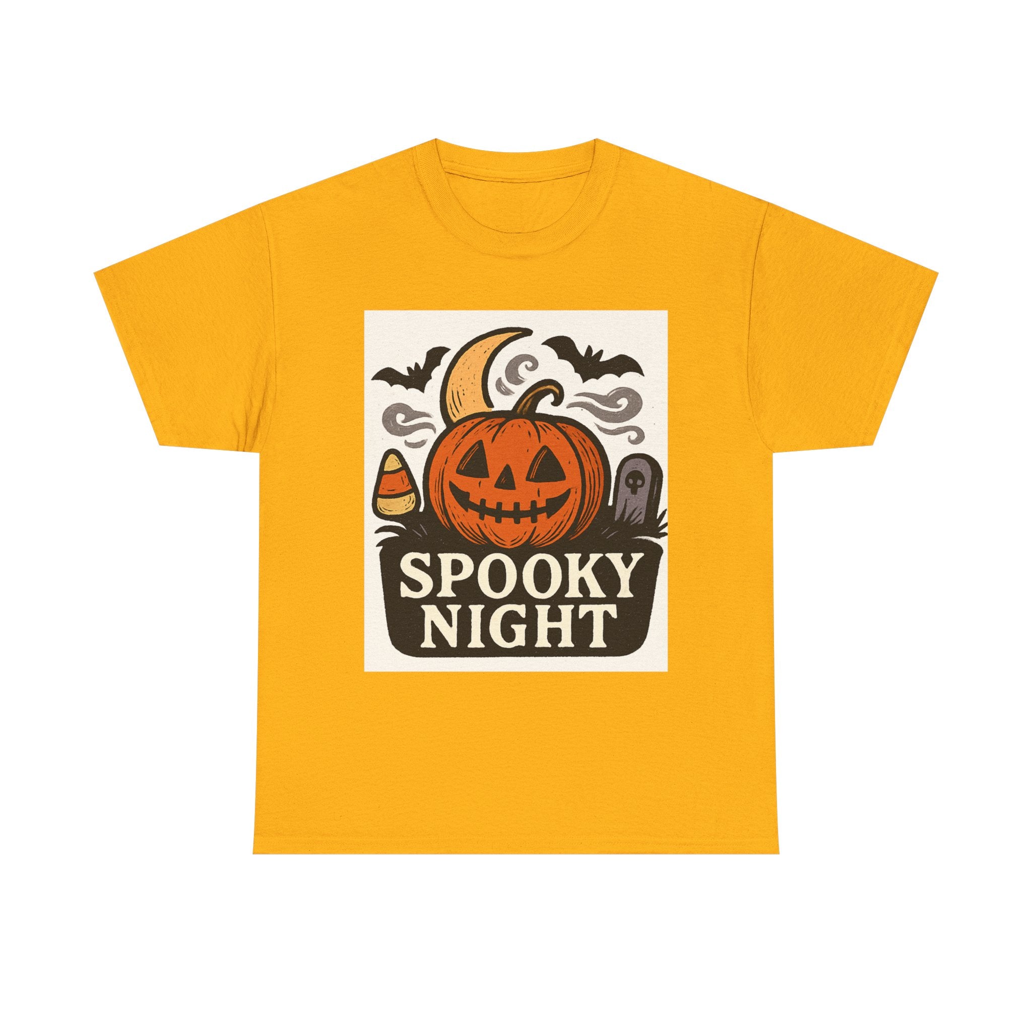 Halloween Spooky Night Tee, Unisex Halloween Shirt, Fall Festivity Apparel, Trick-or-Treat Outfit, Pumpkin Graphic Tee