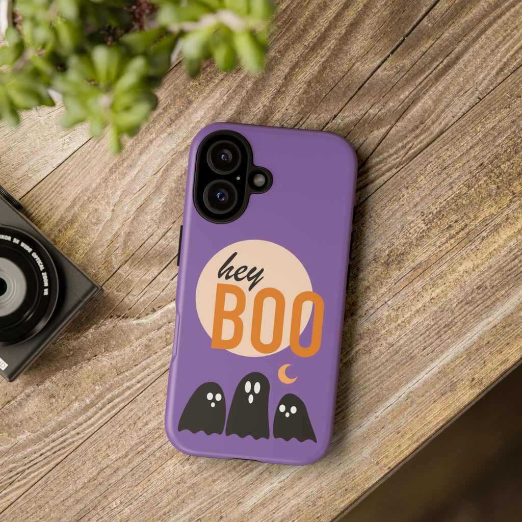 Halloween Phone Case, Spooky Mobile Cover for Fall, Cute Ghost Design, Hey Boo Protective Case, Gift for Halloween Lovers