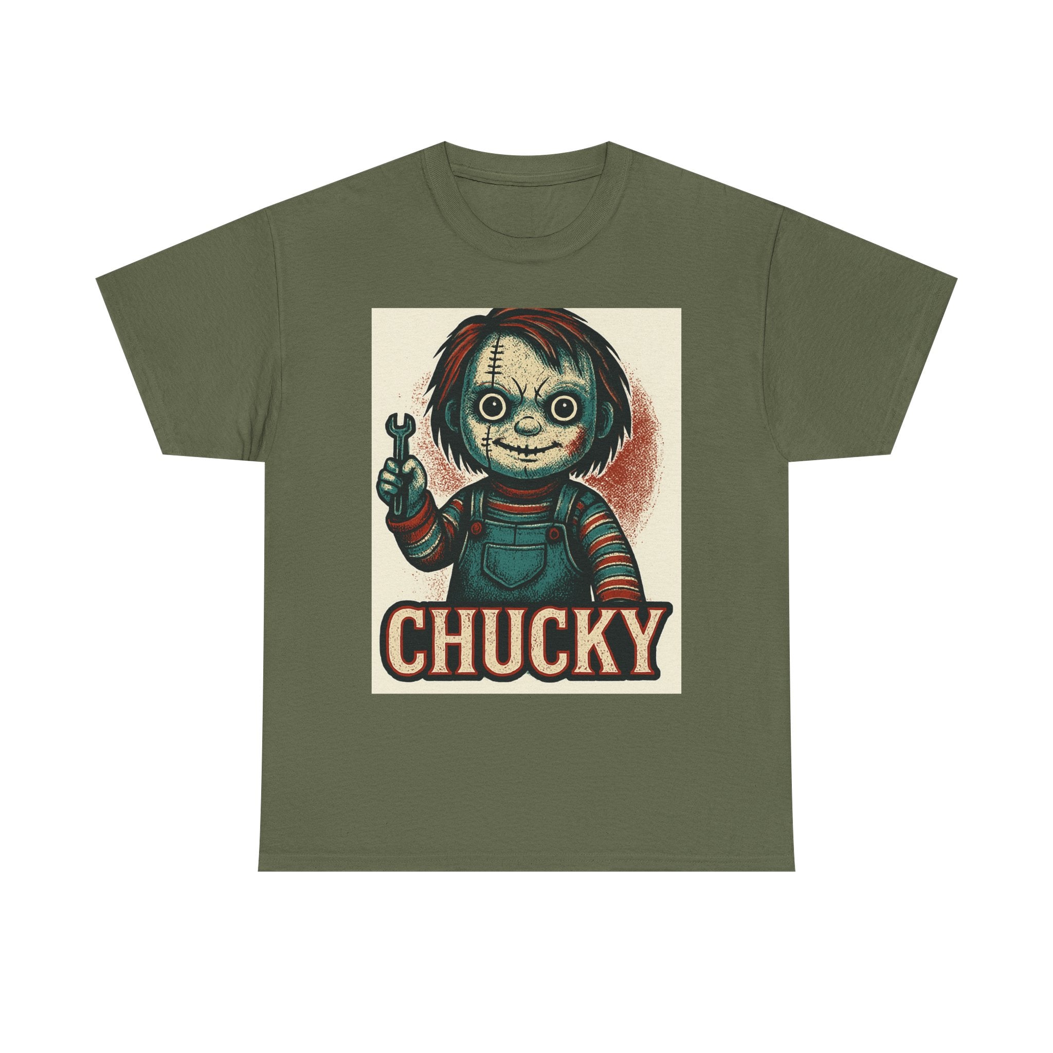 Chucky Horror Tee, Unisex T-Shirt, Retro Halloween Fashion, Horror Movie Merch, Gift for Chucky Fans, Spooky Graphic Tee