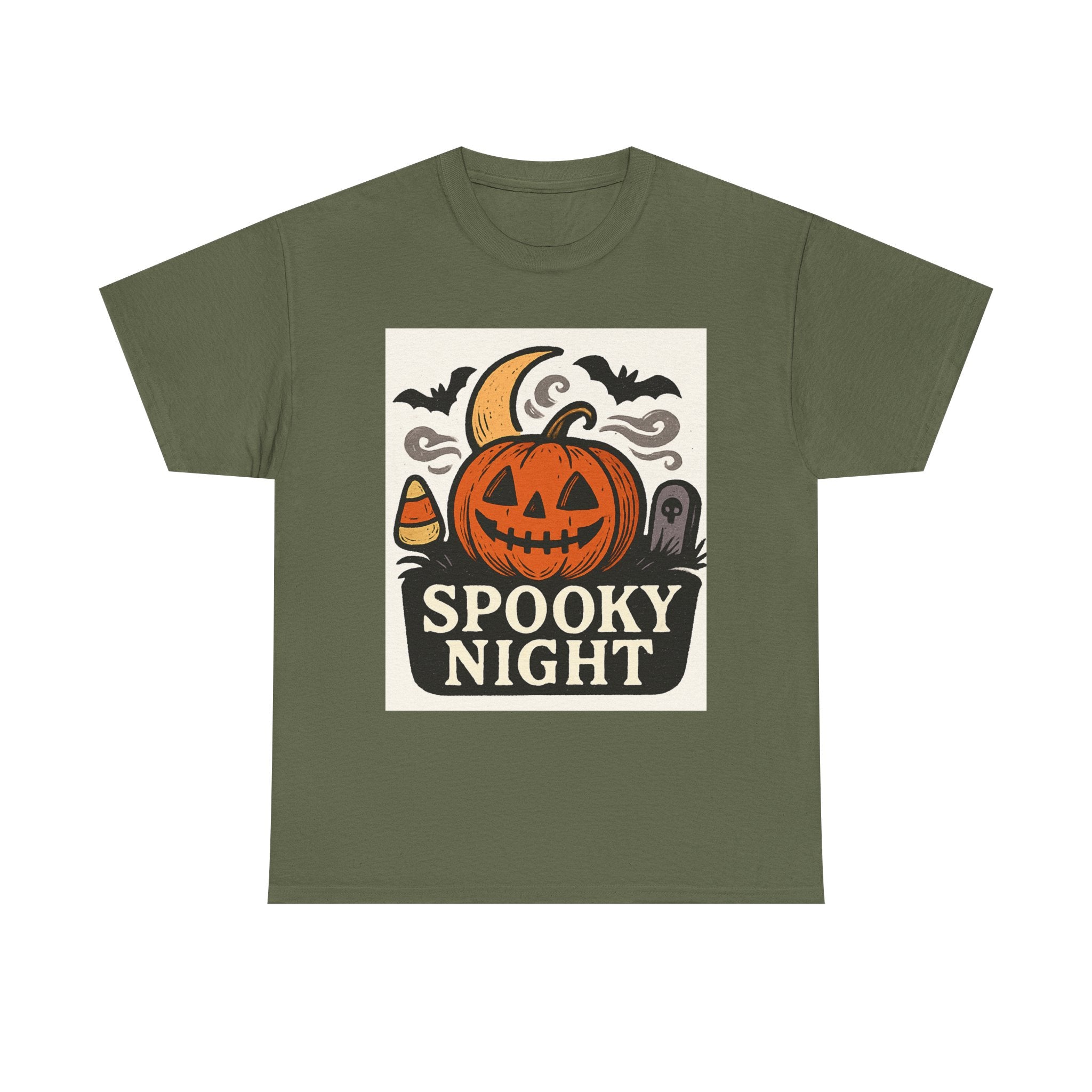 Halloween Spooky Night Tee, Unisex Halloween Shirt, Fall Festivity Apparel, Trick-or-Treat Outfit, Pumpkin Graphic Tee
