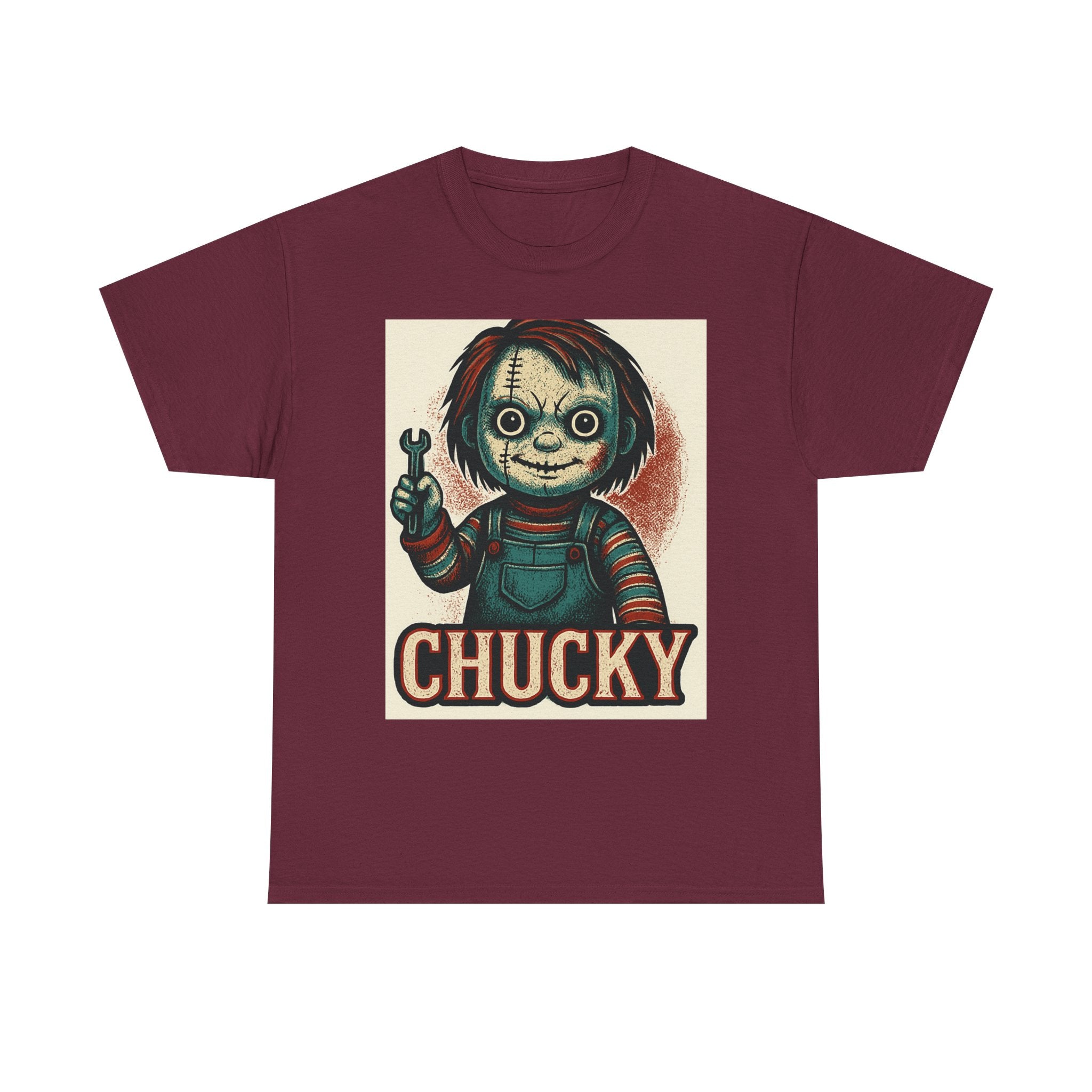 Chucky Horror Tee, Unisex T-Shirt, Retro Halloween Fashion, Horror Movie Merch, Gift for Chucky Fans, Spooky Graphic Tee