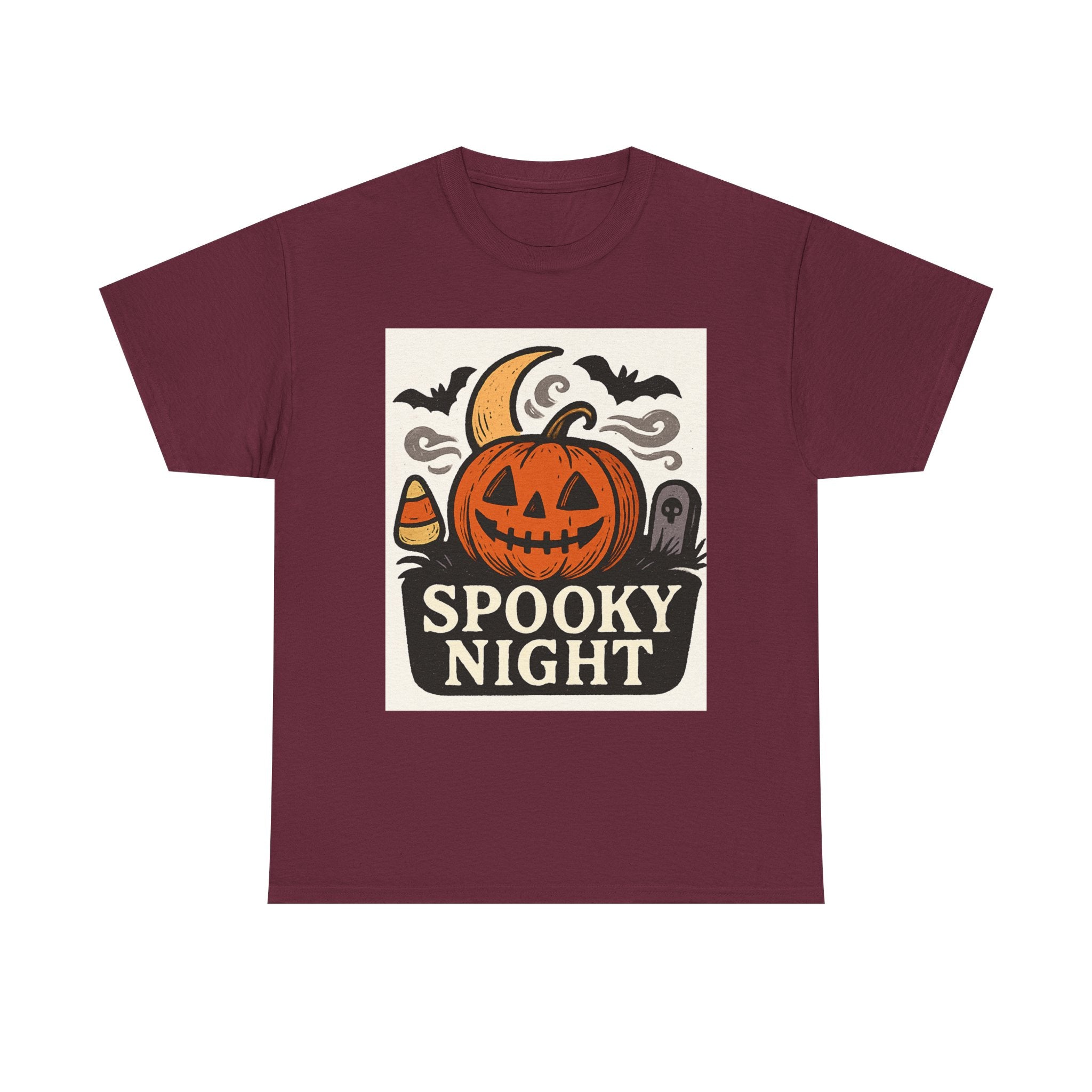 Halloween Spooky Night Tee, Unisex Halloween Shirt, Fall Festivity Apparel, Trick-or-Treat Outfit, Pumpkin Graphic Tee