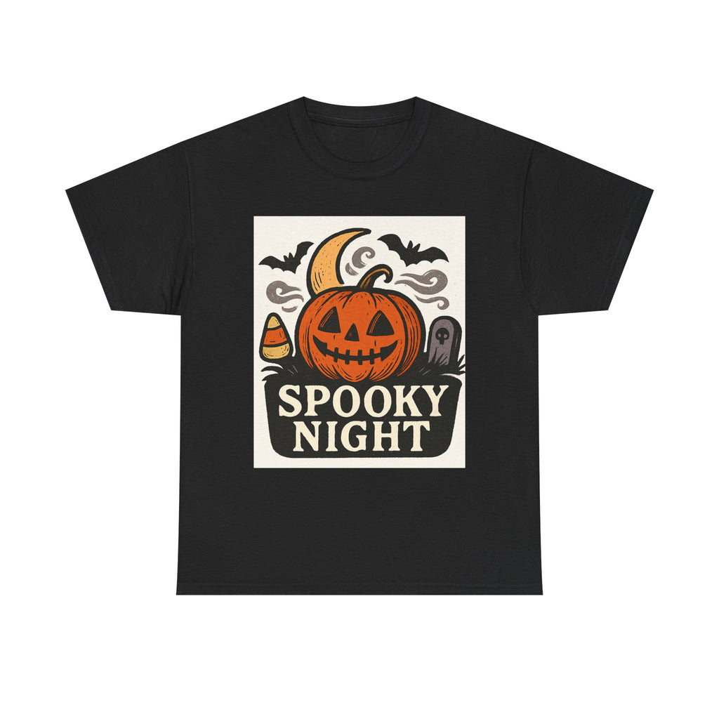 Halloween Spooky Night Tee, Unisex Halloween Shirt, Fall Festivity Apparel, Trick-or-Treat Outfit, Pumpkin Graphic Tee