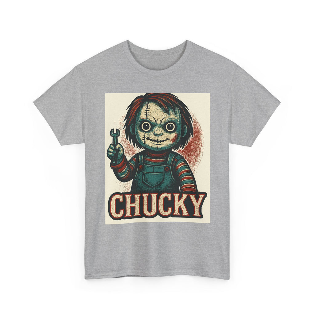 Chucky Horror Tee, Unisex T-Shirt, Retro Halloween Fashion, Horror Movie Merch, Gift for Chucky Fans, Spooky Graphic Tee