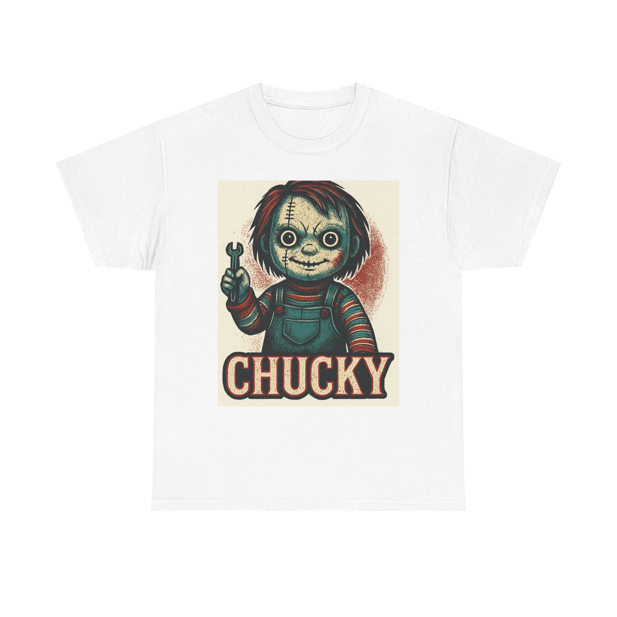Chucky Horror Tee, Unisex T-Shirt, Retro Halloween Fashion, Horror Movie Merch, Gift for Chucky Fans, Spooky Graphic Tee