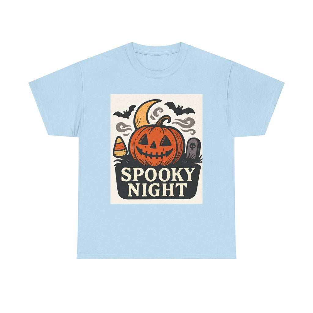Halloween Spooky Night Tee, Unisex Halloween Shirt, Fall Festivity Apparel, Trick-or-Treat Outfit, Pumpkin Graphic Tee